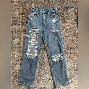 American Eagle Outfitters Ripped Blue Boyfriend Jeans